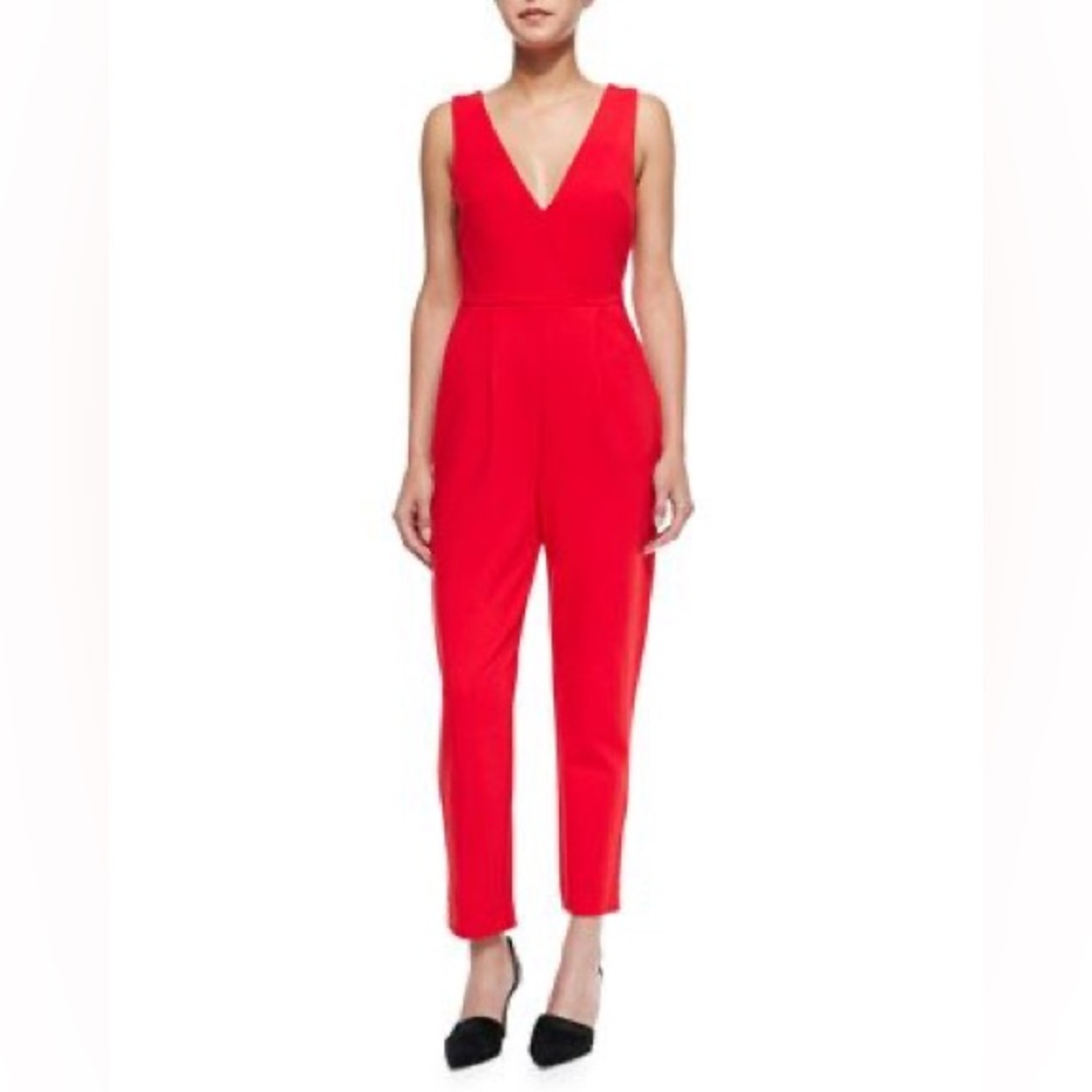 French Connection Red Marie Vnk Jumpsuit - Picture 1 of 5